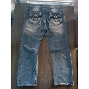 GS115  Sz 40 / 33 Blue Jeans Bleached Thick Stitch Flap Pockets